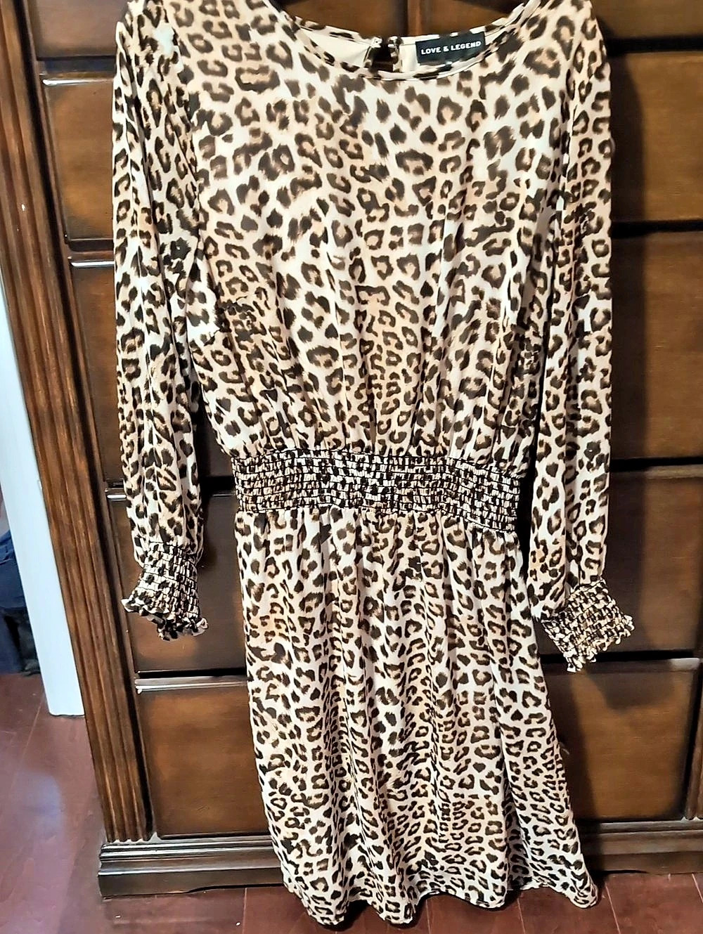 Love & Legend Leopard Print Midi Dress Size 1x Like New